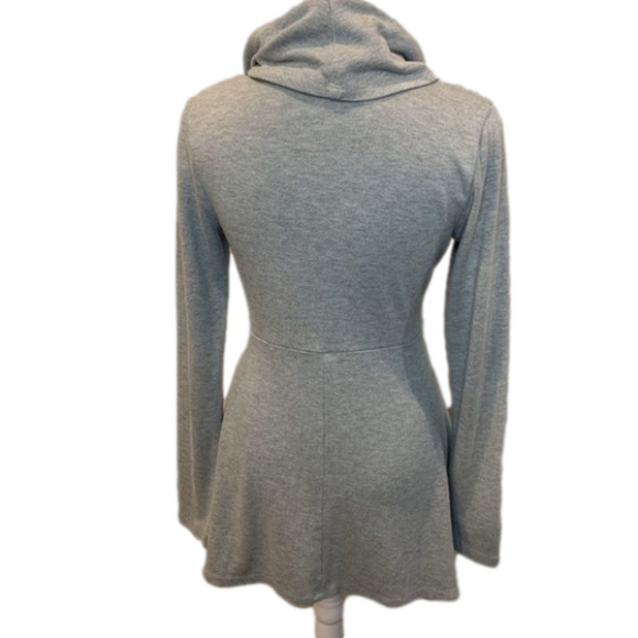 Karen Kane Soldi Grey, asymmetrical, Cowl Neck Long sleeve, Casual Tunic, XS - Picture 4 of 7